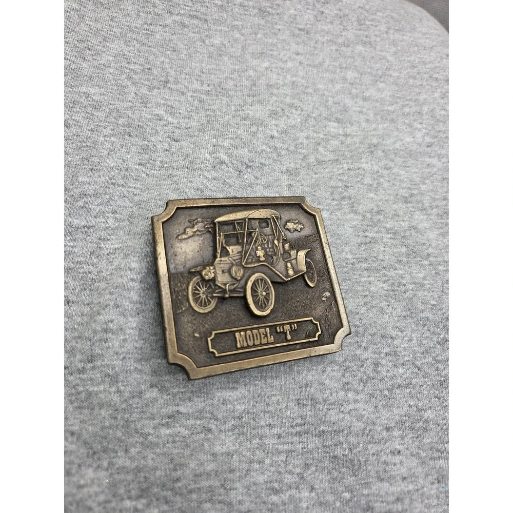 Vintage 1977 Ford Model T Solid Brass Bergamot Brass Works Belt Buckle Heavy